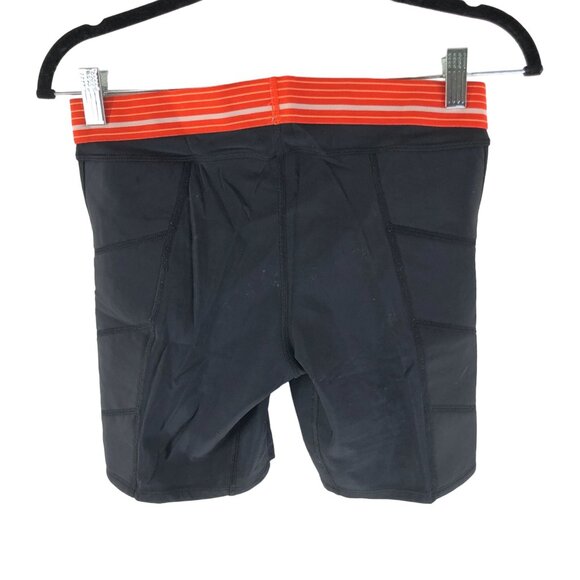 Under Armour Womens Strike Zone Slider Shorts Padded Black Orange M - Picture 2 of 3